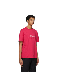 MSGM Pink Italic Logo T Shirt