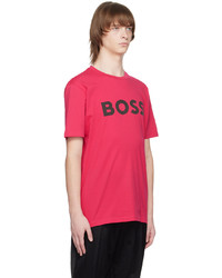 BOSS Pink Printed T Shirt