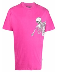Philipp Plein Skeleton Round Neck Cotton T Shirt