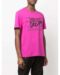 Versace Slogan Logo Print T Shirt