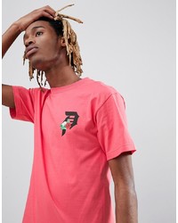 Primitive T Shirt With Rose Logo Back Print In Pink