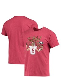 Majestic Threads Trey Lance Scarlet San Francisco 49ers Tri Blend Player T Shirt At Nordstrom