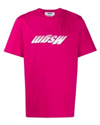 MSGM Upside Down Logo Print T Shirt