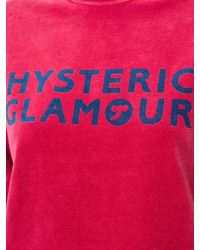 Hysteric Glamour Velvet Logo Printed T Shirt