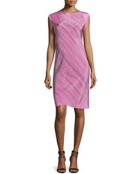 Shamask Sleeveless Grid Print Spiral Dress Pink