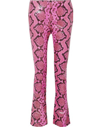 Hot Pink Print Flare Pants