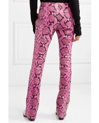 MARQUES ALMEIDA Snake Effect Leather Bootcut Pants