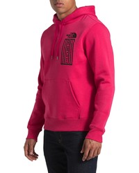 Hot Pink Print Fleece Hoodie