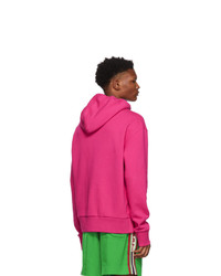 Gucci Pink And Multicolor Logo Hoodie