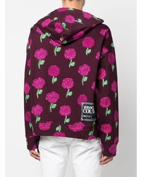 VERSACE JEANS COUTURE Rose Print Cotton Hoodie