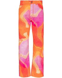 ERL Abstract Print Cropped Jeans