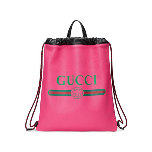 Gucci print leather discount backpack