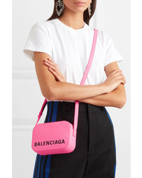 Balenciaga Ville Xs Aj Printed Textured Leather Shoulder Bag