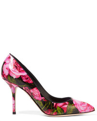 Hot Pink Print Leather Pumps