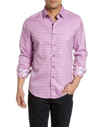 Hot Pink Print Long Sleeve Shirt