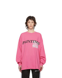 Hot Pink Print Long Sleeve T-shirt