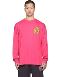 Moncler Genius 2 Moncler 1952 Pink Logo Long Sleeve T Shirt
