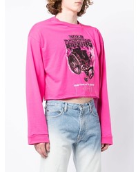 Doublet Cropped Graphic Long Sleeved T Shirt