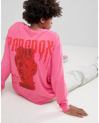 ASOS DESIGN Oversized Long Sleeve T Shirt With Paradox Back Print