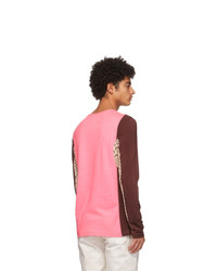 Marine Serre Pink And Burgundy Jersey Long Sleeve T Shirt