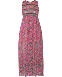 Hot Pink Print Midi Dress