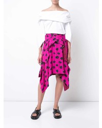 Proenza Schouler Asymmetrical Printed Midi Skirt