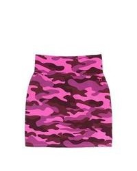 Hot Pink Print Mini Skirt