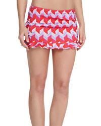 Parasol Geo Print Ruffle Mini Skirt