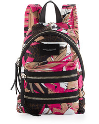 Marc Jacobs Palm Print Nylon Biker Mini Backpack Pink Multi