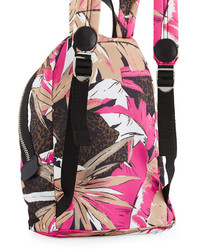 Marc Jacobs Palm Print Nylon Biker Mini Backpack Pink Multi