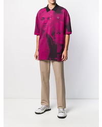 Raf Simons X Fred Perry Oversized Printed Polo Shirt