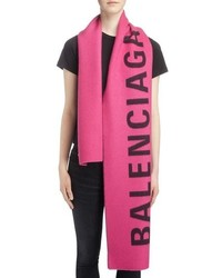 Balenciaga Logo Jacquard Wool Scarf