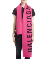 Balenciaga Logo Jacquard Wool Scarf