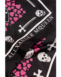 Alexander McQueen Printed Silk Twill Scarf Pink