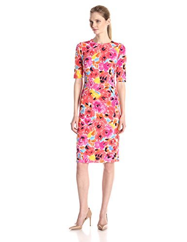 Hot Pink Print Sheath Dress, $75 | Amazon.com | Lookastic