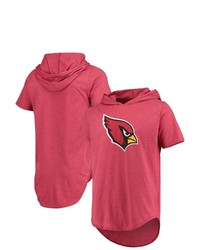 Majestic Threads Cardinal Arizona Cardinals Primary Logo Tri Blend Hoodie T Shirt