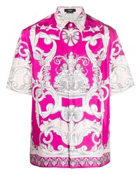 Versace Baroque Pattern Print Short Sleeved Shirt
