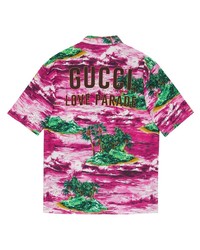 Gucci Island Print Bowling Shirt