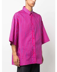 VERSACE JEANS COUTURE Stripe Print Cotton Shirt