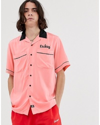 Dickies Weverton Bowling Shirt In Pink
