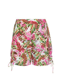 All Things Mochi Tropical Print Side Tie Cotton Shorts