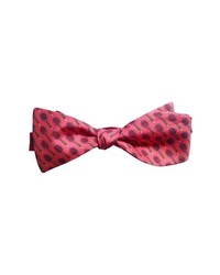 Hot Pink Print Silk Bow-tie