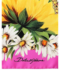 Dolce & Gabbana Sunflower Chains Printed Silk Scarf
