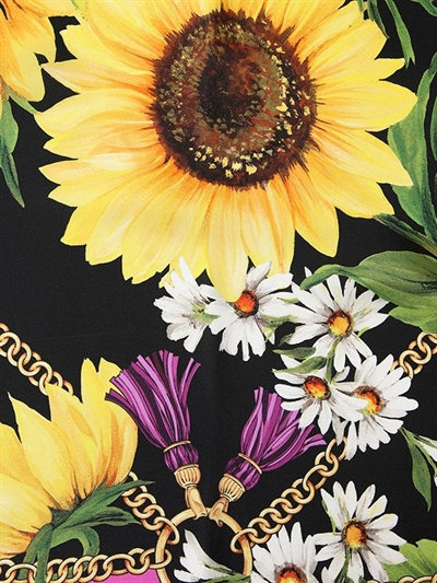 Dolce & Gabbana Sunflower Chains Printed Silk Scarf, $339 | LUISAVIAROMA |  Lookastic