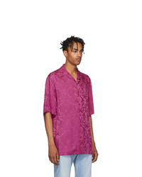 Versace Pink Damask Short Sleeve Shirt