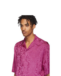 Versace Pink Damask Short Sleeve Shirt
