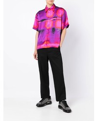 AG R Kaleidoscopic Print Silk Shirt