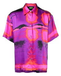 AG R Kaleidoscopic Print Silk Shirt