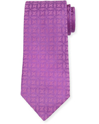 Charvet Interlocking Printed Silk Tie Pink