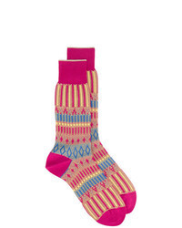 Hot Pink Print Socks